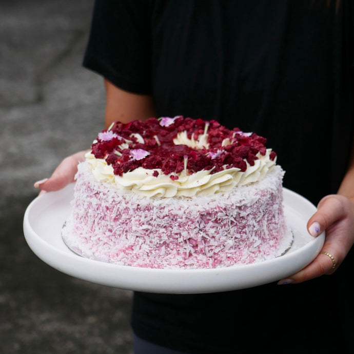 Raspberry Lamington Cake for Mothers Day